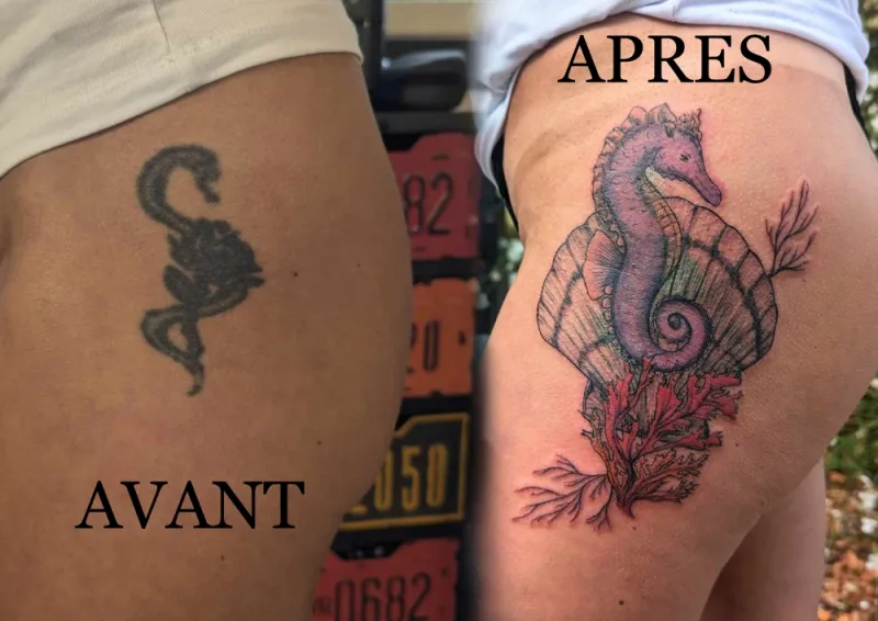 cover tattoo / recouvrement ou rafraichissement de tatouage ou cicatrice, Noaillan, Fragments d'Elle