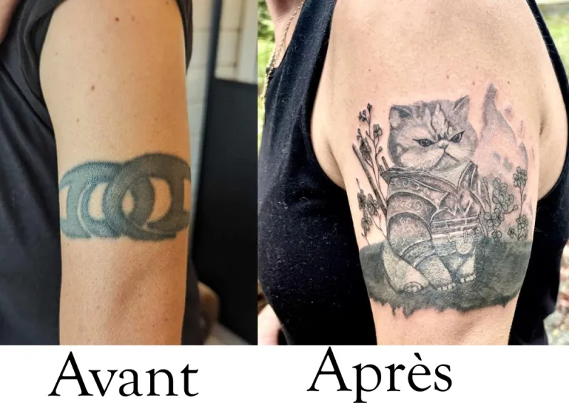 cover tattoo / recouvrement ou rafraichissement de tatouage ou cicatrice, Noaillan, Fragments d'Elle