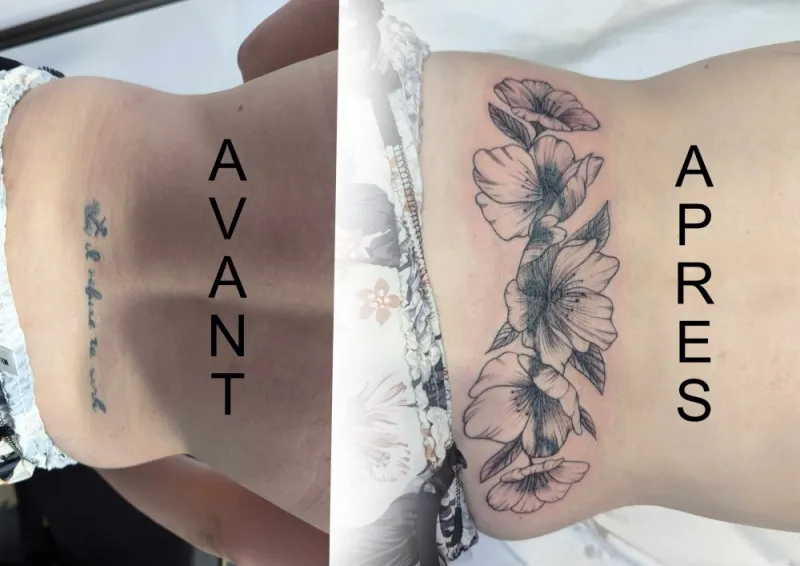 cover tattoo / recouvrement ou rafraichissement de tatouage ou cicatrice, Noaillan, Fragments d'Elle