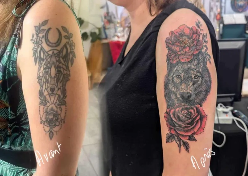 cover tattoo / recouvrement ou rafraichissement de tatouage ou cicatrice, Noaillan, Fragments d'Elle