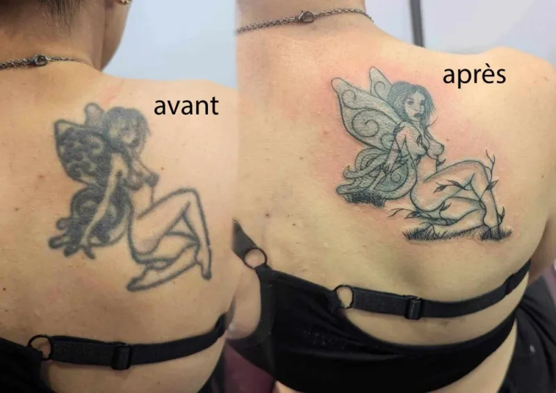 cover tattoo / recouvrement ou rafraichissement de tatouage ou cicatrice, Noaillan, Fragments d'Elle